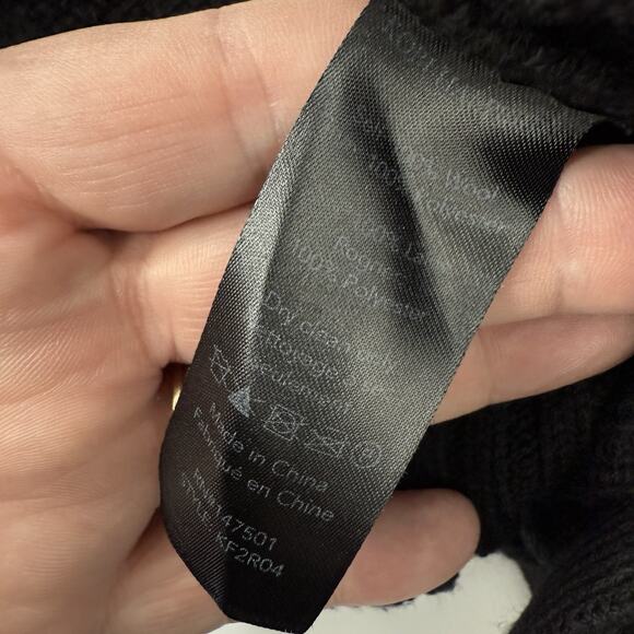 Kobi Halperin Wool Cardigan Large Black Open Long Puff Sleeves Fringe Trim Shrug - Picture 12 of 14